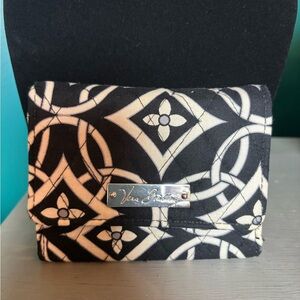 Vera Bradley Black and Cream Patterned Women's Trifold Wallet